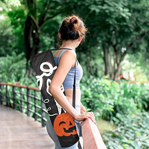 Halloween Cat Pumpkin Yoga Mat Carrier Bag com pulseira de ombro de ioga bolsa de ginástica bolsa de praia