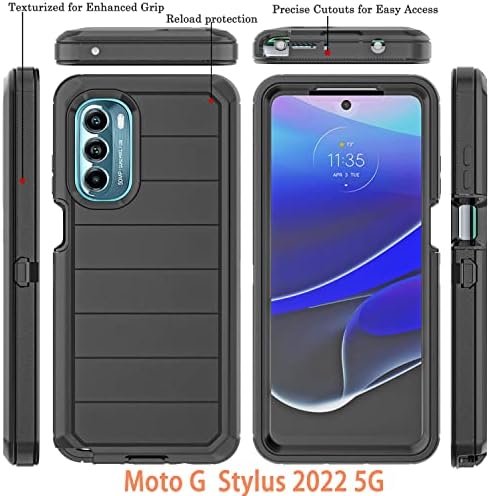 Ymhxcy para moto g caneta 5g 2022 com protetor de tela embutido/provar a queda de 3 camadas de 3 camadas/protetora de