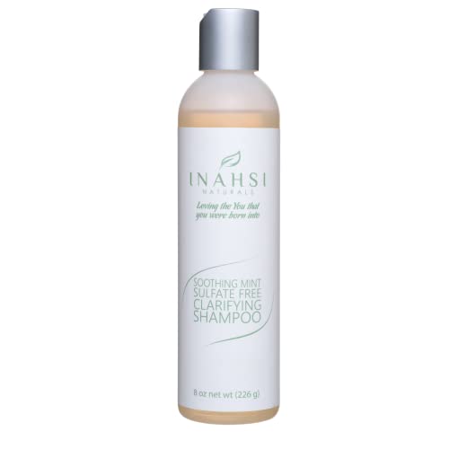 Inahsi calmante shampoo esclarecedor de hortelã | Shampoo para homens, mulheres, bebê ou crianças com cabelo encaracolado