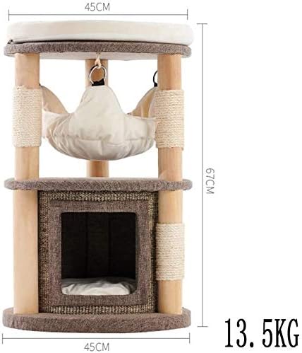 Apartamento de pelúcia de árvore de gatos de vários andares, torre de gatos de gato grande para gatos internos, móveis