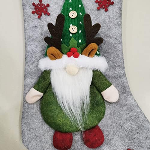 Weimay 3 PCs Presente de decoração de Natal de Natal Papai Noel Bolsa de Bolsa de Neve, rena e Santa Classic Hanging Stocking