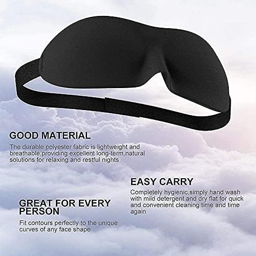 Seja seguro para sempre máscara de olho no rosto de seda, capa de dobra cega para viajar/dormir para homens/mulheres unissex olho-preto-005