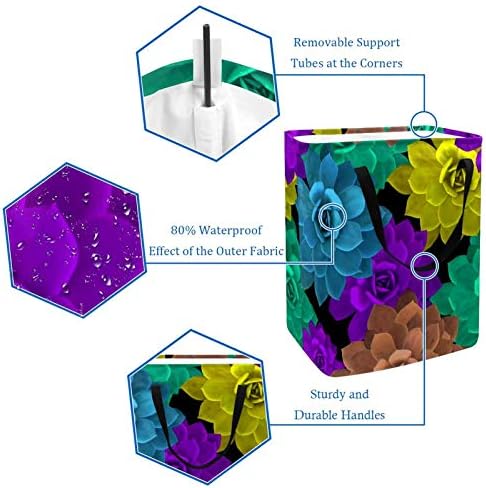 Mandala Cactus Pattern Laundry cesto, cesto de armazenamento dobrável à prova d'água para o quarto de crianças, organizador de brinquedos,