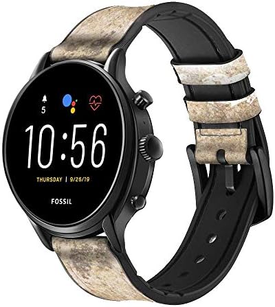 CA0288 T-REX JURASSIC Fossil Leather Smart Watch Band Strap for Fossil Hybrid Smartwatch Nate, Latitude Hybrid HR, Tamanho