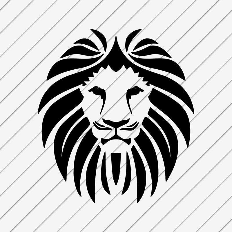 Adesivos de parede de leão adesivos de vinil | African Animal King Jungle Safari Head Pride Silhouette | Quarto da cozinha