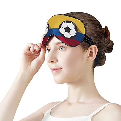 Bandeira do futebol de futebol da Colômbia Impresso Máscara de olho de olho macio capa de olho de olhos com tira ajustável Eyeshade Night Travel para homens Mulheres