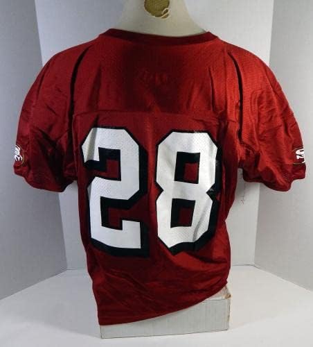 2002 San Francisco 49ers #28 Jogo emitido Red Practice Jersey 949 - Jerseys de Jerseys usados ​​na NFL não assinada