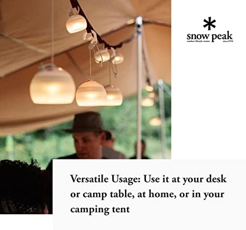 Snow Peak Hozuki Lantern - Luz movida a bateria para mesa e mesa de acampamento com gancho de suspensão - 5,8 oz - verde