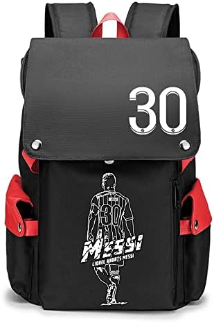 Padrão de jogador de futebol Messi Travel School School Multifuncional Backpack Fãs Daypack para homens Mulheres