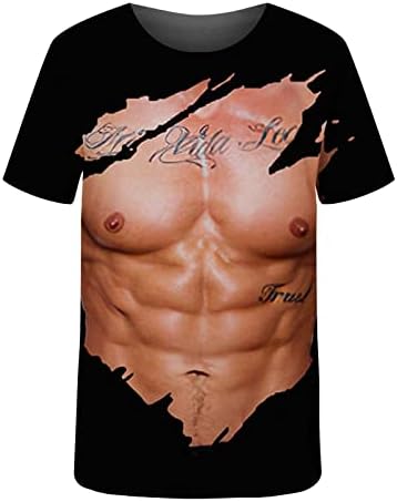 Camiseta impressa muscular 3D para homens, gráficos de exercícios engraçados ROUNTE ROUNTE PECLE CORDA CATAS DE MANUS