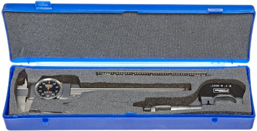 Fowler 52-229-711-0, conjunto de medições de mecânica, pinça de 0,001 e graduação micrômetro de 0,0001 com 6 , 4R, regra flexível de leitura ez-lê