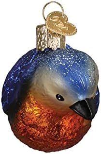 Ornamentos de Natal do Velho Mundo: Coleção de pássaros Coleta de vidro Ornamentos soprados para a árvore de Natal, Wester Bluebird