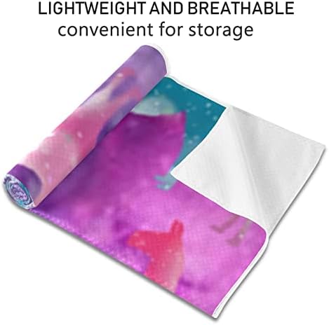 Aunstern Yoga Blanket Llama-Galaxy-Rainbow Yoga Towel Yoga Mat Toalha
