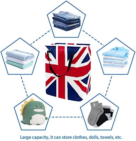 Bandeira do Reino Unido Britânica Reino Unido Princo Lavanderia dobrável, 60l Bestas à prova d'água Bestas de lavagem