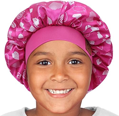 Hat Hut Kids Setin Bonnet Sleep Bap para cabelos encaracolados Capinho de cabelo de seda para bebê Sleeping Hair Papel para