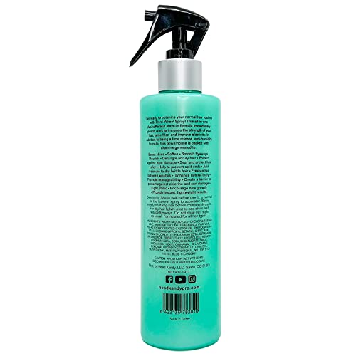 Spray de protetora de calor Kandy Kandy para cabelos | A terceira roda | Spray de proteção térmica com amino queratina | Protege contra danos causados ​​pelo calor, quebra, umidade | 13,5 onças