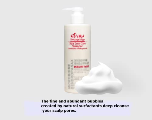 Hwangchilga anti -perda de cabelo Shampoo/espessura e enriquece cabelos afinados para homens e mulheres/ingredientes naturais potentes/sem parabenos ou sulfatos/veganos, todos os tipos de cabelo 13,52 fl oz
