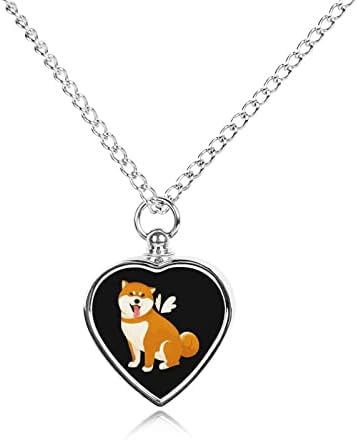 Fofo shiba inu akita cachorro animal de estimação urna colar jóia memorial jóia pendente de cremação para as cinzas de cão gato