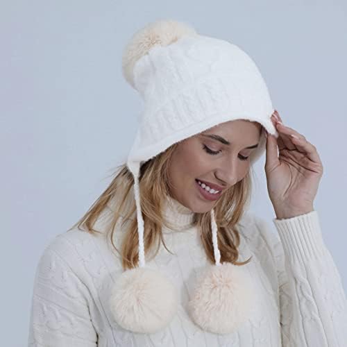 Chapéu de esqui de malha quente de inverno feminino Capas de esqui