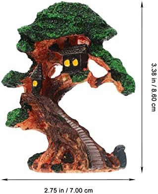 Didiseaon Plant Decor Decor Planta Decoração Miniatura Casa da Árvore Paisagem Ornamento Decoração de Tanques de Peixe Mini