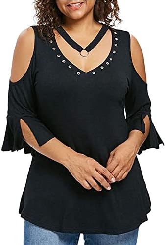 Tshirt de blusa de ombro frio para meninas adolescentes outono de verão de manga curta vasa de pescoço de pescoço de pescoço