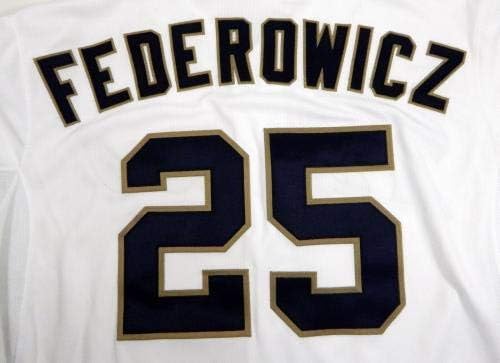 San Diego Padres Tim Federowicz 25 Jogo emitido White Jersey SDP0272 - Jogo usado MLB Jerseys