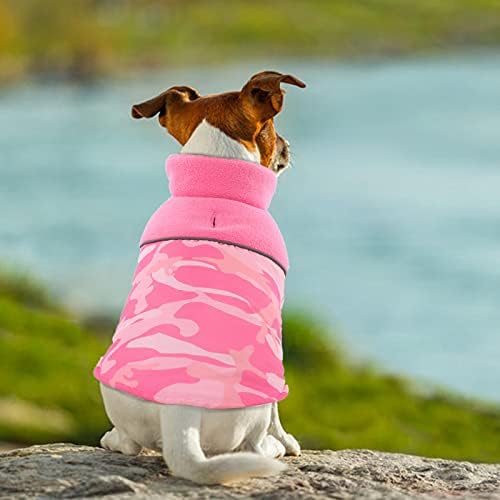 Casaco de cachorro reversível, jaqueta/colete reflexivo para cães à prova d'água, vestuário para animais de estimação quente com coleira para cães pequenos-medium, jaqueta à prova de vento de camuflagem aconchegante para cães para uso interno e externo