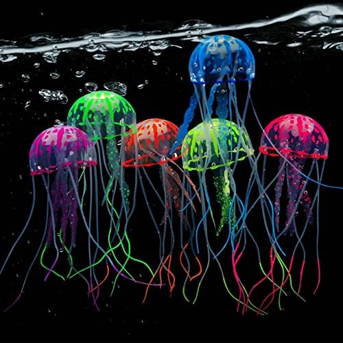 Mabes Warehouse Heiroom Jardim brilhante Decorações de aquários de água -viva artificial - Light Up Flutuating Jelly para