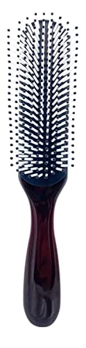 Mdstyle Styling Hanch Brush para cabelos molhados ou secos de 9 fileiras de 9 linhas para desembaraçar, separar, modelar e zombar