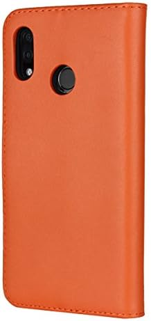 Jaorty Huawei P20 Lite Caso, design de caixa de capa de capa de capa de capa de couro fólio de couro premium com recurso de kickstand e fechamento magnético e slots de cartão/compartimento de caixa para huawei p20 lite, laranja
