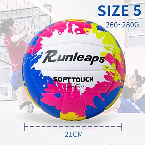 Runleaps Beach Volleyball Tamanho oficial 5 Esportes de areia de vôlei à prova d'água macia Bola de PU para interno, externo,