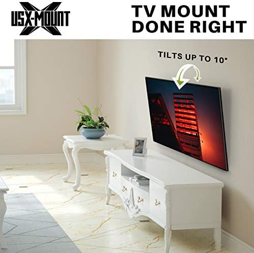 TV TV Montagem de parede de TV Low Perfil para a maioria dos led de tela plana de 26-55 , LCD, TVs curvas, suporte de montagem em TV VESA 400x400mm- segura até 99 libras, bloqueando facilmente e solte para montar em 12 ou 16 Stud