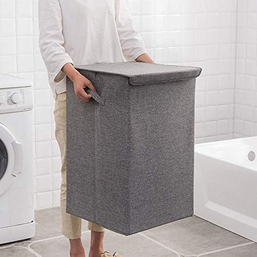 Cesta de lavanderia de algodão jieiifafh com capa de banheiro cesta de lavanderia grande cesta de armazenamento de cozinha cesta