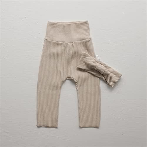 Recém -nascidos meninos meninos meninos com nervuras de algodão sólido Summer Summer Autumn Pants compridas Roupas de bandana da