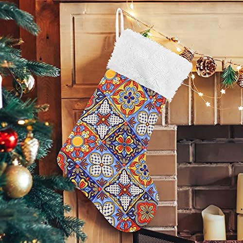 Dominando mexicano mexicano Cerâmica de Natal Classic Classic Grandes meias de Natal personalizadas decorações para festa