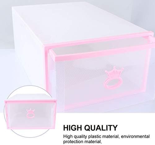 Caixa de sapatos zerodeko caixa de sapatos portátil coleta de sapatos transparente tênis de tênis de sapato organizador para rosa