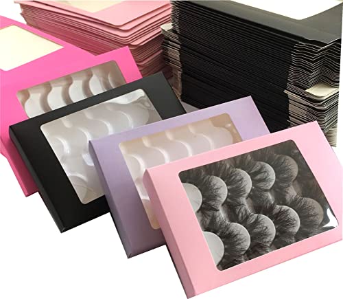 10/20/2010/40/50pcs/lote 5pairs cílios vazios Caixa de mármore rosa Eyelashes de papel macio