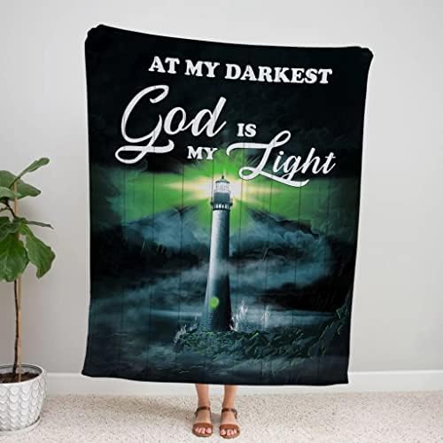 no meu Deus mais sombrio é minha luz de lã de cobertor cristão leve decoração