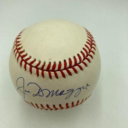 Mint Joe DiMaggio assinou o adesivo oficial da Liga Americana de beisebol JSA - beisebol autografado