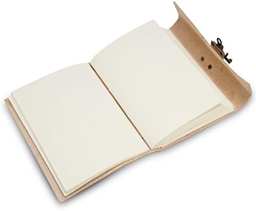 Wellbourne Leather Journal - A6 Moon Gem com estilo vintage Lock Lock Diário Caderno de capa dura para autocometes Devocional