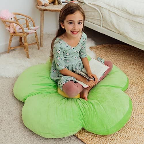 Butterfly RAZE Daisy Pillow Flower Flower - Almofada de piso aconchegante e elegante, solução de assento perfeita para