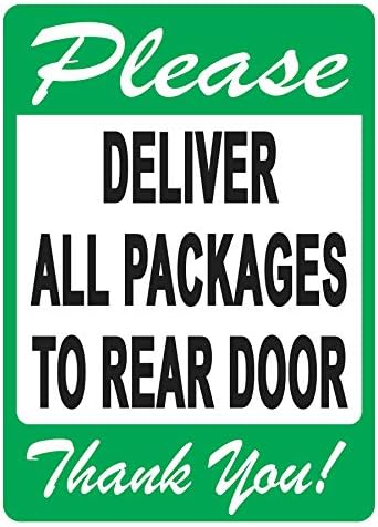 Entregue todos os pacotes na placa da porta traseira-um lembrete agradável para entregar pessoas a seguir, design vívido