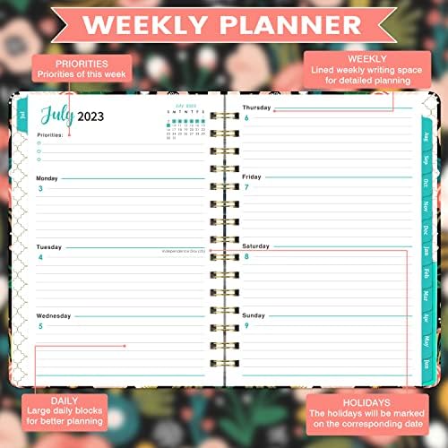 Planejador 2023-2024-2023-2024 Planejador mensal semanal de julho de 2023 a junho de 2024, 6,4 '' x 8,5 '' Planejador Acadêmico