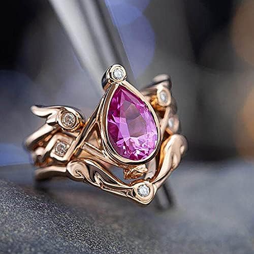 Moda requintada em forma de queda em forma de diamante anel de zircão para mulheres anel de noivado anéis de ensino médio