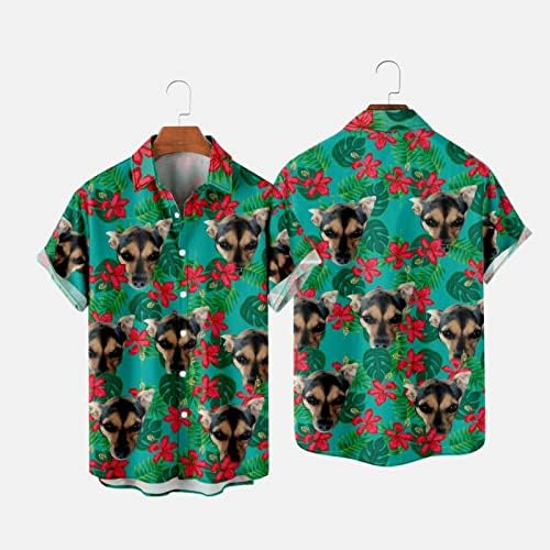 Camisas havaianas impressas masculinas botão de manga curta para baixo camisetas de praia