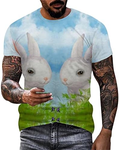 2023 New Mens Páscoa Bunny Egg Festival Digital 3D Camisa impressa camiseta blusa de top t camisetas homens pacote algodão