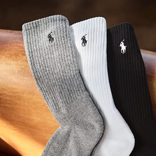 Polo Ralph Lauren Mens Classic Sport Repreve Socks Pacote de 6 pares