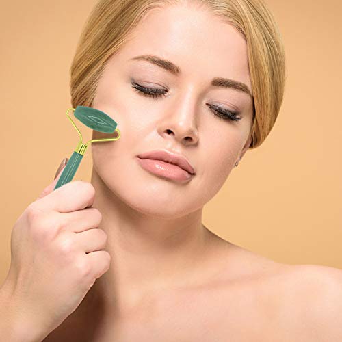 Rolo facial de jade por charme 3- Autêntica de terapia antienvelhecimento de pedra de cristal natural autêntica- alívio inchado para os olhos- massagem linfática relaxante legal para o tratamento