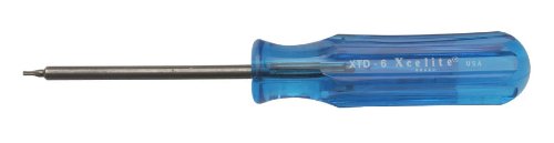 Xcelite XTD6 Chave de fenda de aço do vanádio de vanádio Torx, cabeçalho de fenda T6, comprimento da lâmina de 3 , 6-5/8