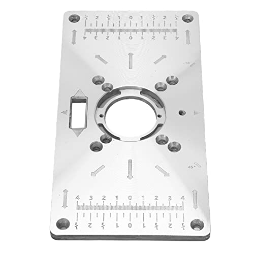 Placa de inserção de tabela de roteador de alumínio Zerodis, 12 orifícios Busas centrais Buchas de alta precisão Placa de